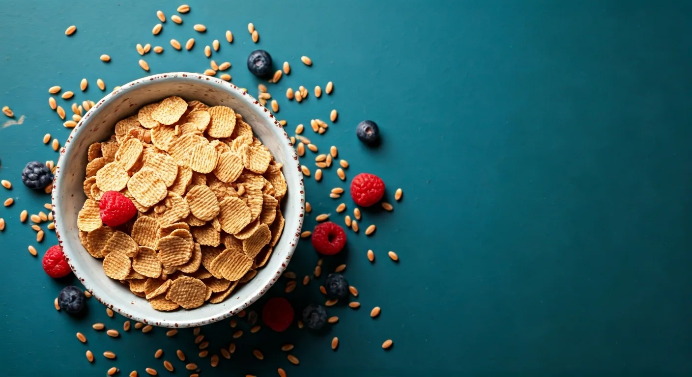 A bowl of Wheaties cereal with fresh berries highlighting its nutritional value